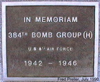384th BG Memorial Tablet