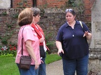 Carol Alfter, Christy Lehenbauer and Isabelle Engels at the church in Huntingdon.