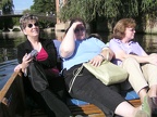 Christy, Isabelle and Carol enjoying the warmth of the September sun on the River Cam.JPG