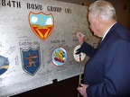 Bill O'Leary signing the wing panel.