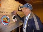 Chuck Fleenor signing the wing panel.