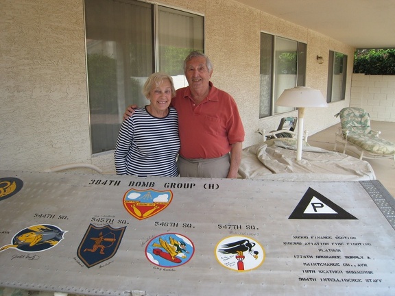 Len and Helen Estrin, 22 Oct 2010, 384th BG B17 Wing Panel