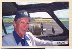 Storey at the controls of a visiting B-17G