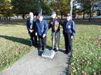 Four Veterans at the 384th Plaque