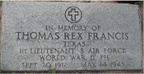 Thomas Rex Francis Memorial Stone (3368 visits) Francis, Thomas Rex from the Margraten website
Placed in Ebenezer Cemetery, Kosse, Limestone Coun... Thomas Rex Francis Memorial Stone