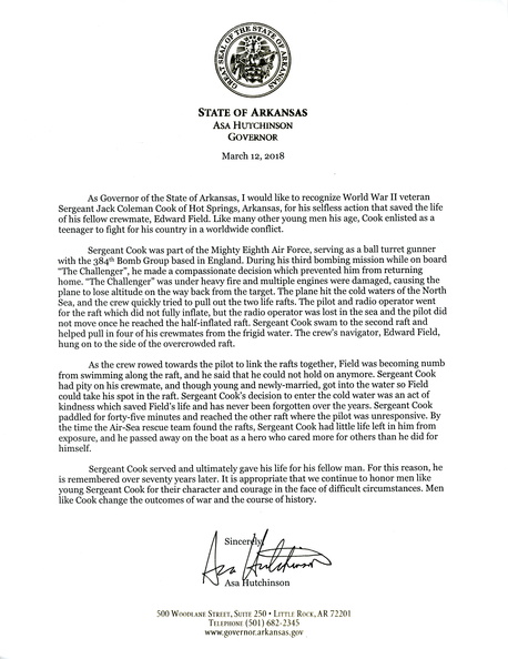 Governor letter