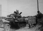 Tank crossing bridge to Braunau, Austria