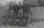 A group of unknown on a path at Grafton Underwood