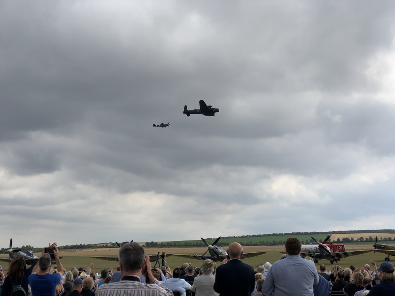 The Battle of Britain Memorial Flight (BBMF) Lancaster and Spitfire perform a formation flyby.
Photo contributed by Fred Preller. IMG_8884.JPG