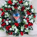 Junket XI -- Madingley -- memorial wreath close-up