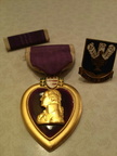 Charles Eyre purple heart ribbon and medal and service insignia