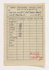 Norman F. Defrees Ration card 3