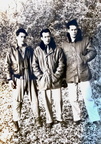 S/Sgt. Henry Kolinek, 2 Lt. Robert Robilotta, and Sgt. LG Airhart (472 visits) Left to right: S/Sgt. Henry Kolinek, 2 Lt. Robert Robilotta, Sgt. LG Airhart
Photo and identif... S/Sgt. Henry Kolinek, 2 Lt. Robert Robilotta, and Sgt. LG Airhart
